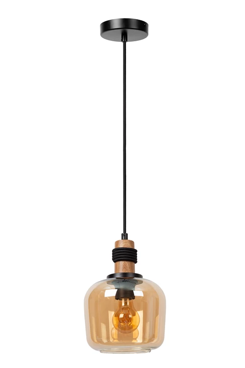 Lucide ILONA - Suspension - Ø 18 cm - 1xE27 - Ambre - éteint